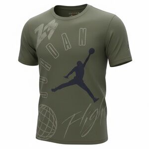 Nike JORDAN Boys Elements T-Shirt Olive XL 13-15 YRS